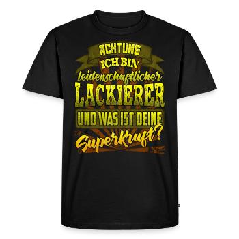Lackierer und was ist deine Superkraft - Männer Premium Bio T-Shirt - Schwarz - Vorne - Nico (187cm)