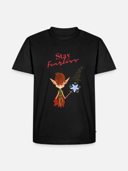 Bleib Furchtlos Elfe mit Zauberstab - Männer Premium Bio T-Shirt - Schwarz