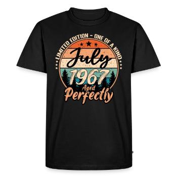 Juillet 1967 anniversaire 1967 légendes Juillet - T-shirt Premium bio Homme - noir - Devant - Nico (187cm)