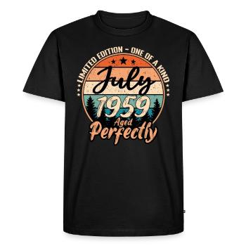 Juillet 1959 anniversaire 1959 légendes Juillet - T-shirt Premium bio Homme - noir - Devant - Nico (187cm)