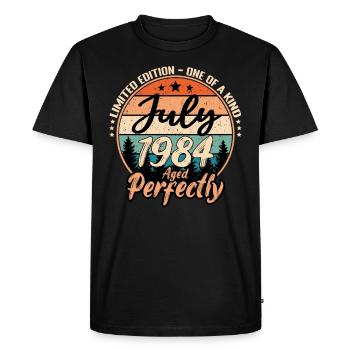 Juillet 1984 anniversaire 1984 légendes Juillet - T-shirt Premium bio Homme - noir - Devant - Nico (187cm)