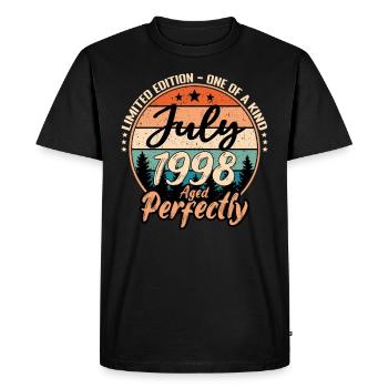 July 1998 anniversary 1998 legends July - Men's Premium Organic T-Shirt - black - Front - Nico (187cm)