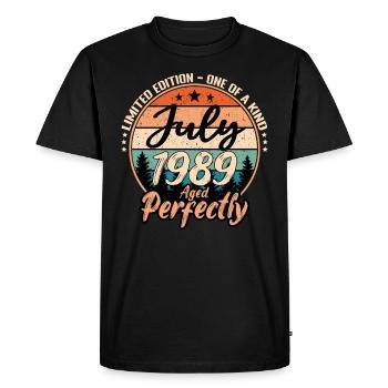 July 1989 anniversary 1989 legends July - Men's Premium Organic T-Shirt - black - Front - Nico (187cm)