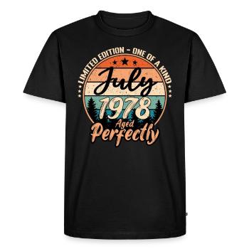 July 1978 anniversary 1978 legends July - Men's Premium Organic T-Shirt - black - Front - Nico (187cm)