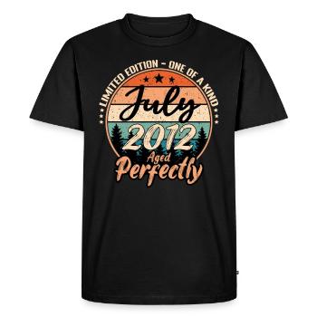 Juillet 2012 anniversaire 2012 légendes Juillet - T-shirt Premium bio Homme - noir - Devant - Nico (187cm)
