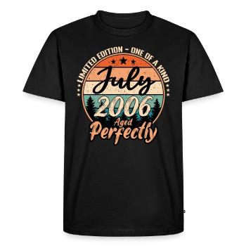 Juillet 2006 anniversaire 2006 légendes Juillet - T-shirt Premium bio Homme - noir - Devant - Nico (187cm)