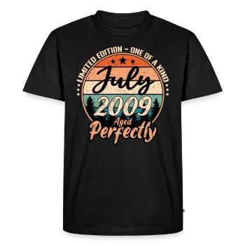 Juillet 2009 anniversaire 2009 légendes Juillet - T-shirt Premium bio Homme - noir - Devant - Nico (187cm)