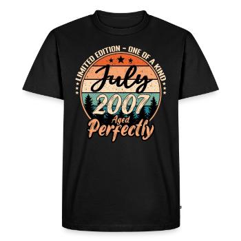 Juillet 2007 anniversaire 2007 légendes Juillet - T-shirt Premium bio Homme - noir - Devant - Nico (187cm)
