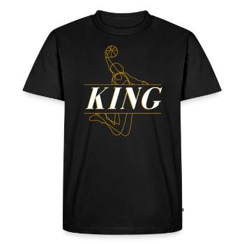 Drôle de basketteur King Slam - T-shirt Premium bio Homme - noir - Devant - Nico (187cm)