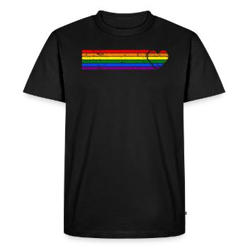 Gay Pride LGBT Pride Drapeau arc-en-ciel - T-shirt Premium bio Homme - noir - Devant - Nico (187cm)