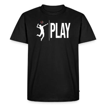 Drôle de jouer au volleyball - - T-shirt Premium bio Homme - noir - Devant - Nico (187cm)