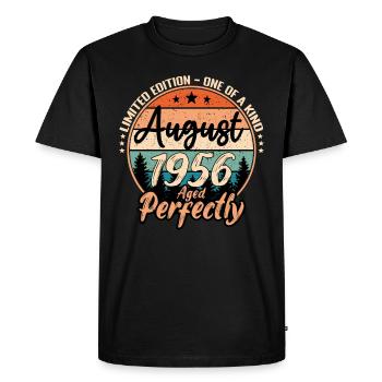 Août 1956 anniversaire 1956 légendes Août - T-shirt Premium bio Homme - noir - Devant - Nico (187cm)