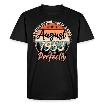 August 1953 anniversary 1953 legends August - Men's Premium Organic T-Shirt - black - Front - Nico (187cm)
