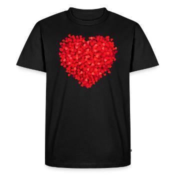 Cœur du cœur – cadeau mignon - T-shirt Premium bio Homme - noir - Devant - Nico (187cm)