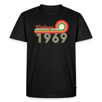 53rd birthday Vintage Born in 1969 - Men's Premium Organic T-Shirt - black - Front - Nico (187cm)