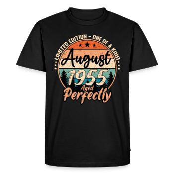 August 1955 anniversary 1955 legends August - Men's Premium Organic T-Shirt - black - Front - Nico (187cm)
