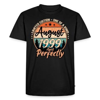 Août 1999 anniversaire 1999 légendes Août - T-shirt Premium bio Homme - noir - Devant - Nico (187cm)