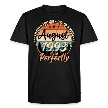 Août 1993 anniversaire 1993 légendes Août - T-shirt Premium bio Homme - noir - Devant - Nico (187cm)