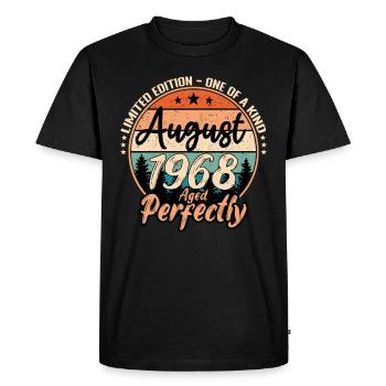 August 1968 anniversary 1968 legends August - Men's Premium Organic T-Shirt - black - Front - Nico (187cm)