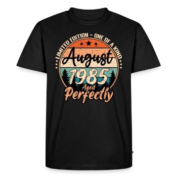 Août 1985 anniversaire 1985 légendes Août - T-shirt Premium bio Homme - noir - Devant - Nico (187cm)