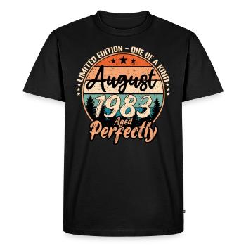 August 1983 anniversary 1983 legends August - Men's Premium Organic T-Shirt - black - Front - Nico (187cm)