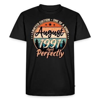 August 1991 anniversary 1991 legends August - Men's Premium Organic T-Shirt - black - Front - Nico (187cm)