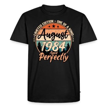 Août 1984 anniversaire 1984 légendes Août - T-shirt Premium bio Homme - noir - Devant - Nico (187cm)