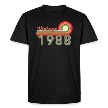 34ème anniversaire Vintage Né en 1988 - T-shirt Premium bio Homme - noir - Devant - Nico (187cm)