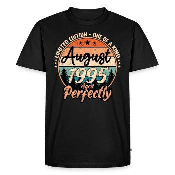 Août 1995 anniversaire 1995 légendes Août - T-shirt Premium bio Homme - noir - Devant - Nico (187cm)