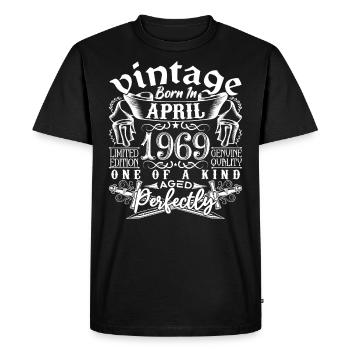 1969 Avril 1969 anniversaire Avril 1969 Avril - T-shirt Premium bio Homme - noir - Devant - Nico (187cm)