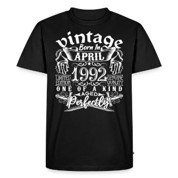 1992 April 1992 anniversary April 1992 April - Men's Premium Organic T-Shirt - black - Front - Nico (187cm)
