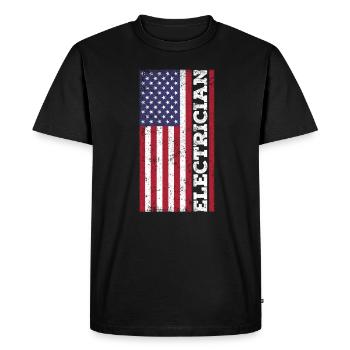 Électriciens patriotes, américains - T-shirt Premium bio Homme - noir - Devant - Nico (187cm)