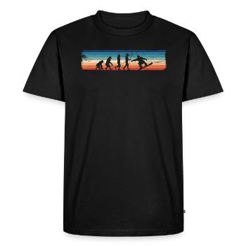 Retro Snowboard Evolution - Fun - Men's Premium Organic T-Shirt - black - Front - Nico (187cm)