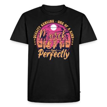 March 1971 anniversary 1971 Retro 1971 March - Men's Premium Organic T-Shirt - black - Front - Nico (187cm)