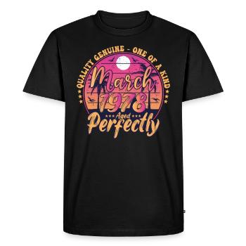 Mars 1978 anniversaire 1978 Retro 1978 Mars - T-shirt Premium bio Homme - noir - Devant - Nico (187cm)