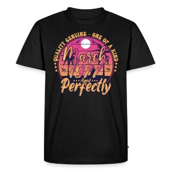 Mars 1977 anniversaire 1977 Retro 1977 Mars - T-shirt Premium bio Homme - noir - Devant - Nico (187cm)