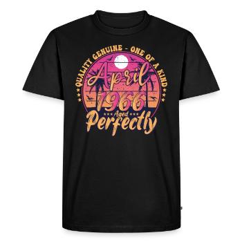 April 1966 anniversary 1966 Retro 1966 April - Men's Premium Organic T-Shirt - black - Front - Nico (187cm)