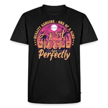 April 1967 anniversary 1967 Retro 1967 April - Men's Premium Organic T-Shirt - black - Front - Nico (187cm)