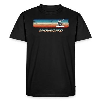 Retro Snowboard Distressed Vintage - Men's Premium Organic T-Shirt - black - Front - Nico (187cm)