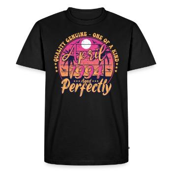 March 1994 anniversary 1994 Retro 1994 March - Men's Premium Organic T-Shirt - black - Front - Nico (187cm)