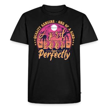 March 2001 anniversary 2001 Retro 2001 March - Men's Premium Organic T-Shirt - black - Front - Nico (187cm)