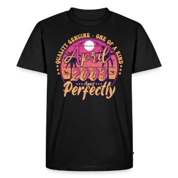 Mars 2003 anniversaire 2003 Retro 2003 Mars - T-shirt Premium bio Homme - noir - Devant - Nico (187cm)
