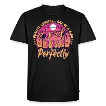 March 2017 anniversary 2017 Retro 2017 March - Men's Premium Organic T-Shirt - black - Front - Nico (187cm)