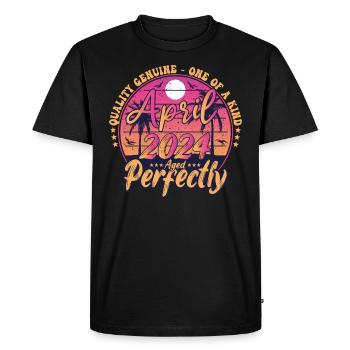 Mars 2024 anniversaire 2024 Retro 2024 Mars - T-shirt Premium bio Homme - noir - Devant - Nico (187cm)
