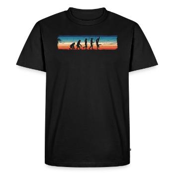 Retro Breakdancing Evolution - Fun - Men's Premium Organic T-Shirt - black - Front - Nico (187cm)