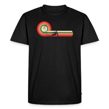 Retro Ski Skiing Downhill Vintage - Men's Premium Organic T-Shirt - black - Front - Nico (187cm)
