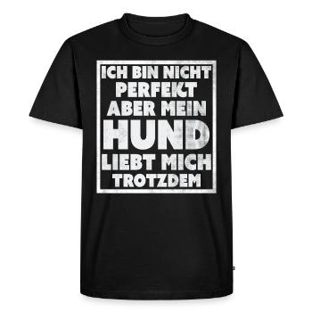 Lustige Sprüche T-Shirt online bestellen ,nur hier - Männer Premium Bio T-Shirt - Schwarz - Vorne - Nico (187cm)