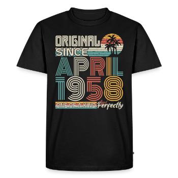 Avril 1958 anniversaire avril 1958 cadeau 1958 - T-shirt Premium bio Homme - noir - Devant - Nico (187cm)