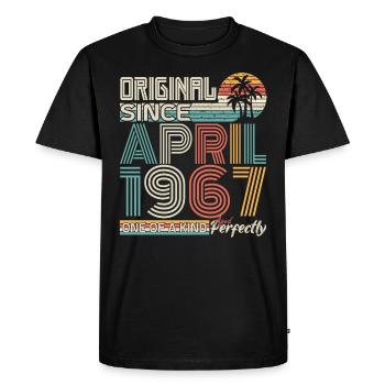 Avril 1967 anniversaire avril 1967 cadeau 1967 - T-shirt Premium bio Homme - noir - Devant - Nico (187cm)