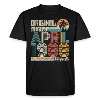Avril 1988 anniversaire avril 1988 cadeau 1988 - T-shirt Premium bio Homme - noir - Devant - Nico (187cm)